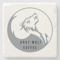Grauer Wolf-Kaffee-Untersetzer