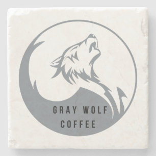 Grauer Wolf-Kaffee-Untersetzer Steinuntersetzer