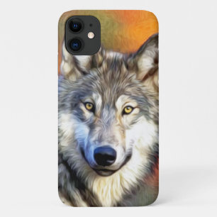 Grauer Wolf-Kunst-Malerei Case-Mate iPhone Hülle