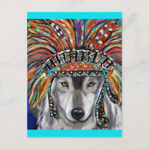 Grauer Wolf Kunst Postkarte