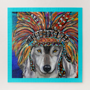 Grauer Wolf Kunst Puzzle