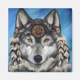 Grauer Wolf Magnet