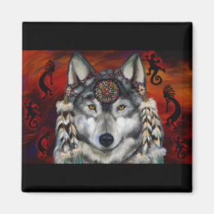 Grauer Wolf Magnet