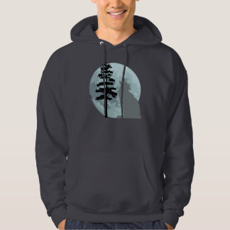 Grauer Wolf-Mond Hoodie