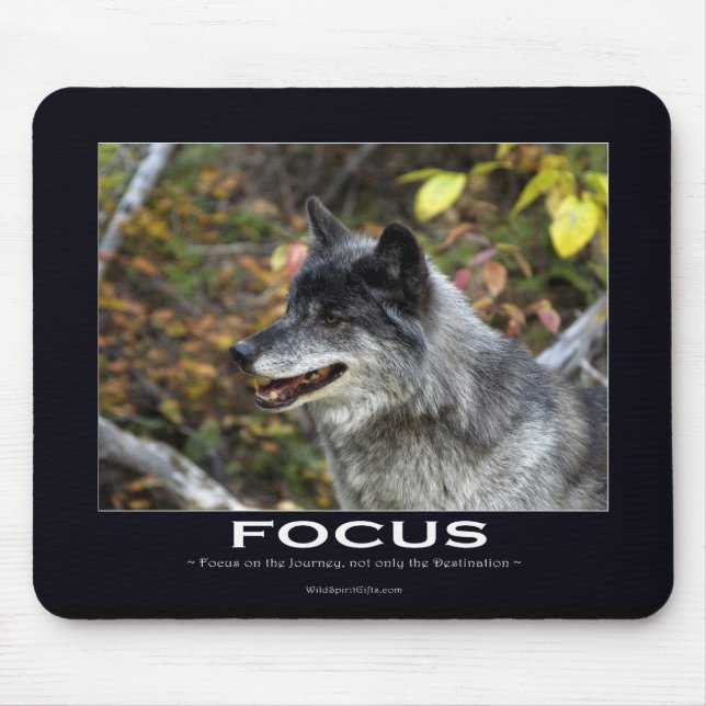 Grauer Wolf Motivierend Geschenke Mousepad (Vorne)