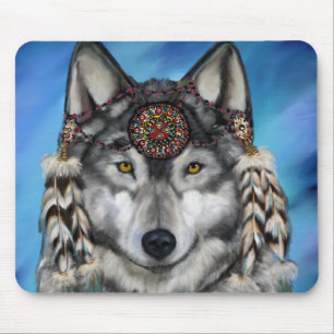 Grauer Wolf Mousepad