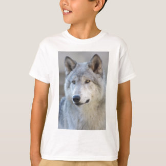 Grauer Wolf-Nahaufnahme T-Shirt