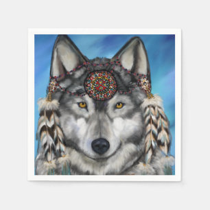 GRAUER WOLF SERVIETTE