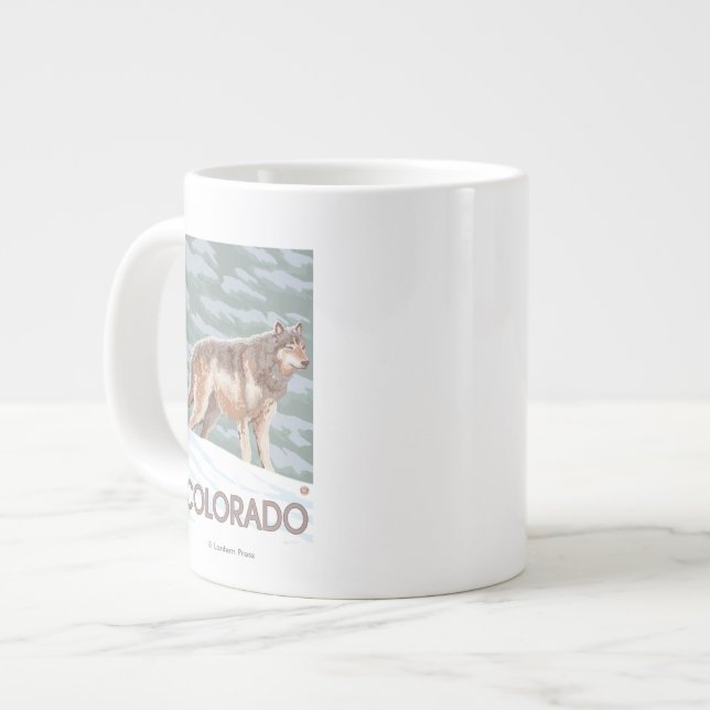 Grauer Wolf StandingColorado Jumbo-Tasse (Vorderseite Links)