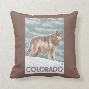 Grauer Wolf StandingColorado Kissen