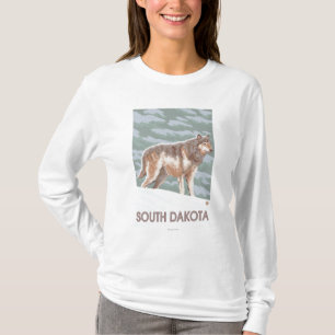 Grauer Wolf StandingSouth Dakota T-Shirt