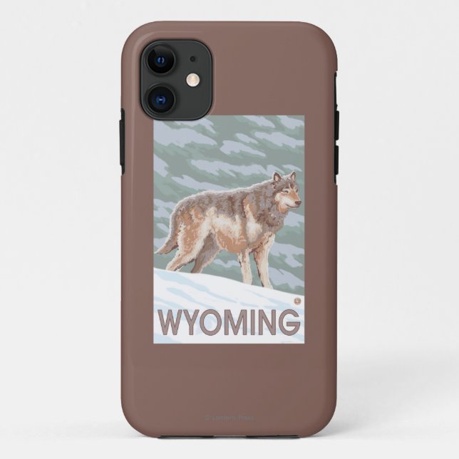 Grauer Wolf StandingWyoming Case-Mate iPhone Hülle (Rückseite)
