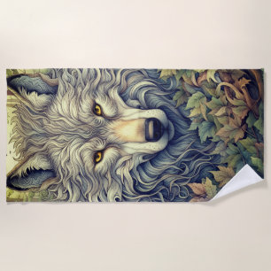 Grauer Wolf Strandtuch