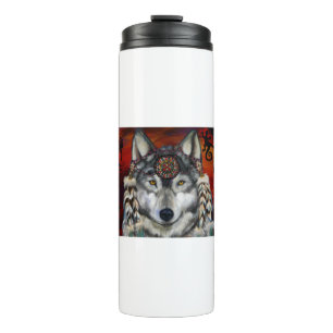 Grauer Wolf Thermosbecher