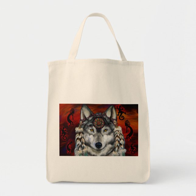 Grauer Wolf Tragetasche (Vorne)