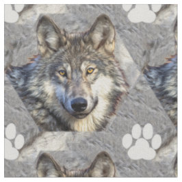 Grauer Wolf-Würde Stoff