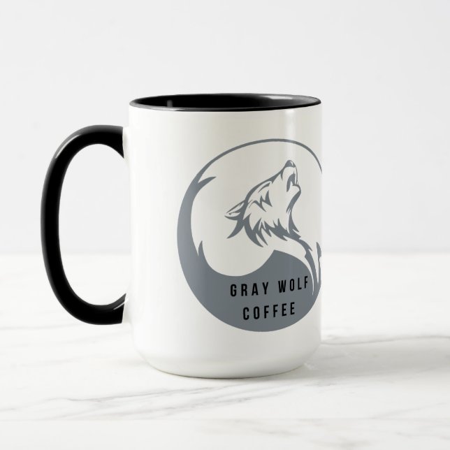 Grauer Wolfskaffee 15oz Tasse (Links)
