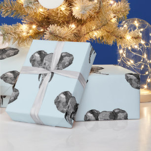 Graues Afrikanisches Elefantenmuster Geschenkpapier