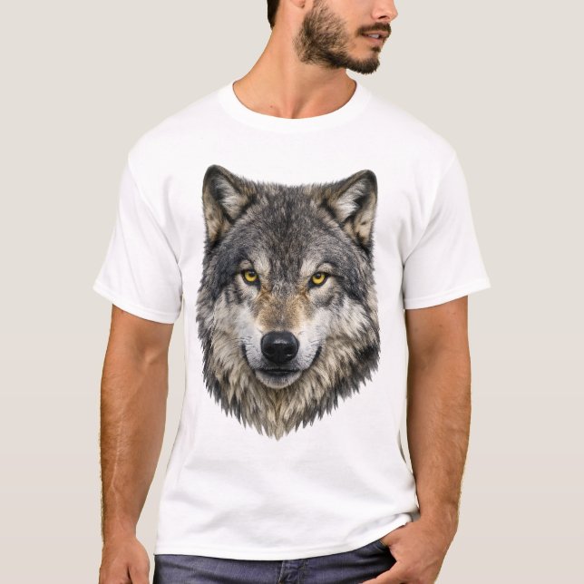 Graues Alpha-Wolf-T-Shirt T-Shirt (Vorderseite)