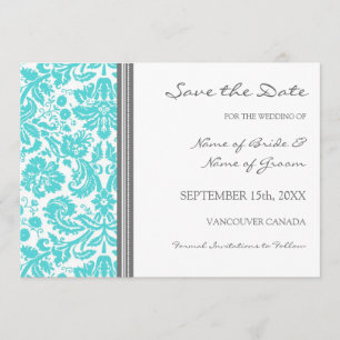 Graues Aqua, das Save the Date Karte Wedding ist