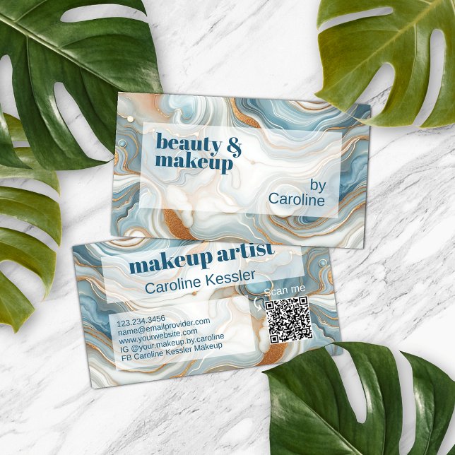 Graues Aquamarines blaues Marmormuster Visitenkarte (Von Creator hochgeladen)