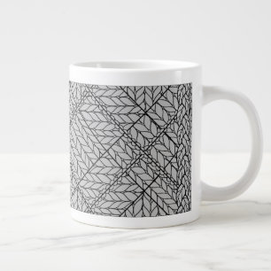 GRAUES ARGYLE-STRICKMUSTER Große weiße Tasse