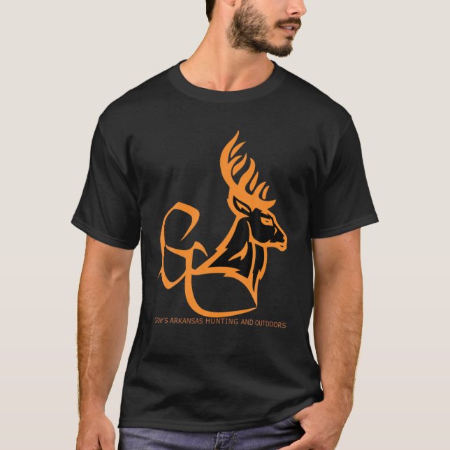 Graues Arkansas Jagd- und Outdoor-Logo T-Shirt (Vorderseite)