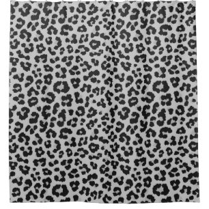 Graues Asche Leopard Cheetah Animal Print Muster Duschvorhang