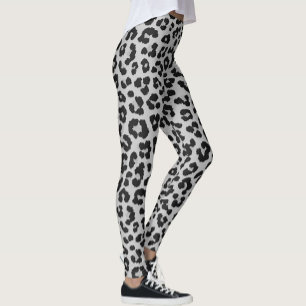 Graues Asche Leopard Cheetah Animal Print Muster Leggings
