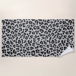 Graues Asche Leopard Cheetah Animal Print Muster Strandtuch