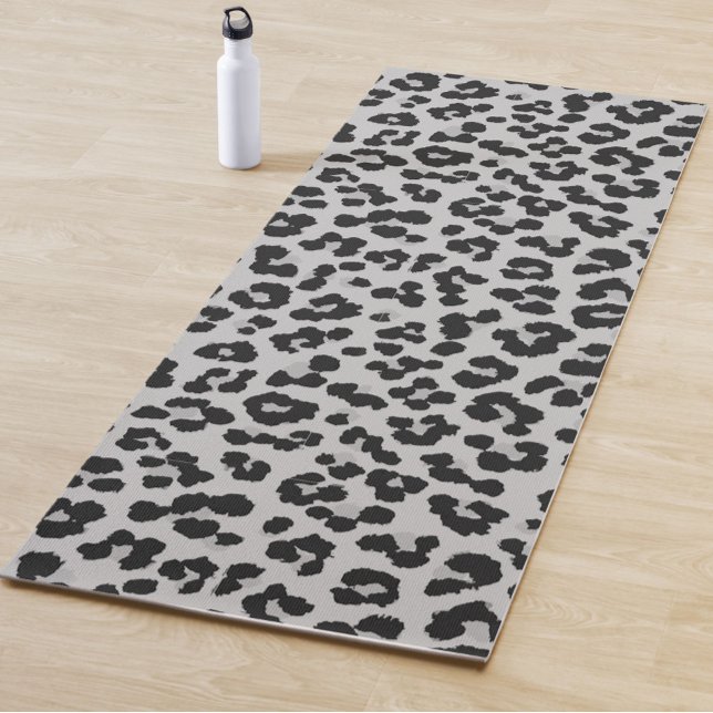 Graues Asche Leopard Cheetah Animal Print Muster Yogamatte (Von Creator hochgeladen)