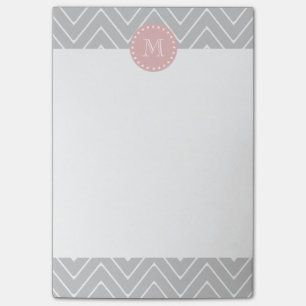 Graues Baby-Rosa-modernes Zickzack Post-it Klebezettel