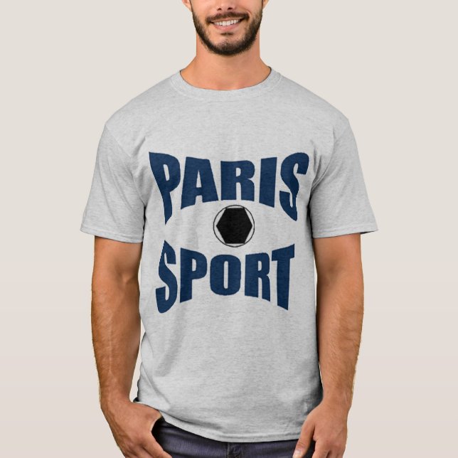 Graues basisches T-Shirt PARIS SPORT (Vorderseite)