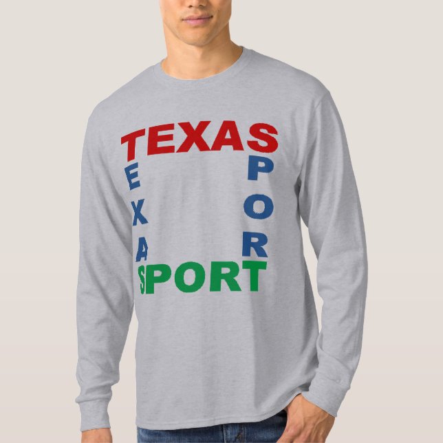 Graues basisches T-Shirt TEXAS SPORT (Vorderseite)