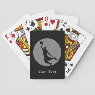 Graues Basketball-Circle-Logo Personalisiert Spielkarten