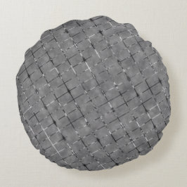 Graues Bild in Rechteck, Helligkeitsdraht untertei Rundes Kissen