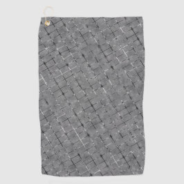 Graues Bild in Rechtecke geteilt, glänzend Draht Golfhandtuch