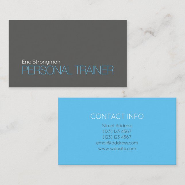 Graues Blau des modernen mutigen Duotones Visitenkarte (Vorne/Hinten)