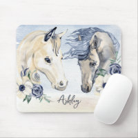 Graues blaues Pferd mit personalisiertem Namen der