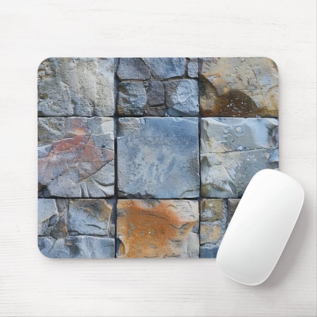 Graues blaues Stone Tile Muster Mousepad (Mit Mouse)