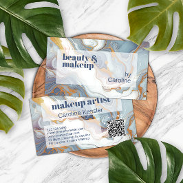 Graues blaues Violett Lila-weißes Marmormuster Visitenkarte