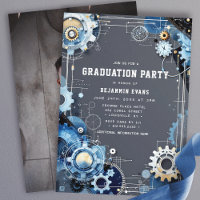 Graues Blue Gears Engineering Abschluss Foto