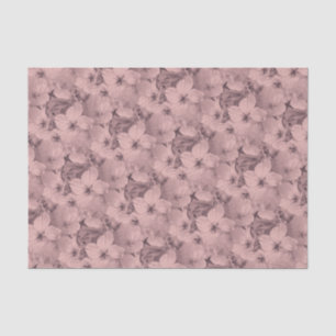 Graues Blumenmuster Vintage Chic Elegant Schön Seidenpapier