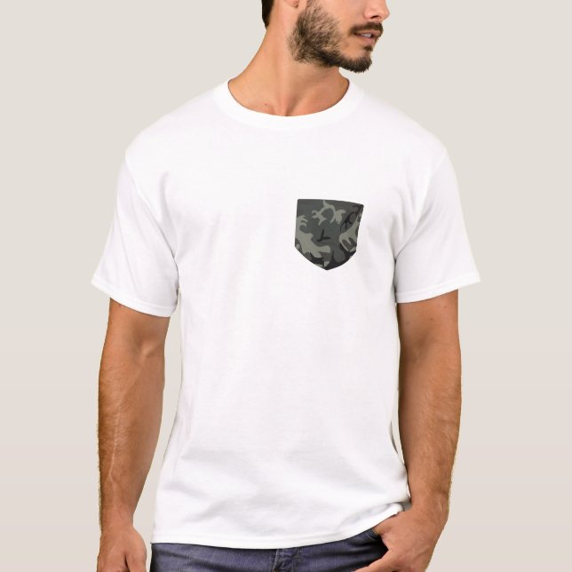 Graues Camouflage-Taschen-T-Shirt T-Shirt (Vorderseite)