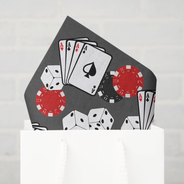 Graues Casino Poker Party Tissue Paper Seidenpapier (Geschenktüte)