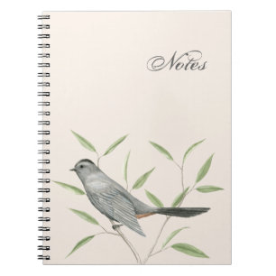 Graues Catbird Customizable Bird Art Notebook Notizblock