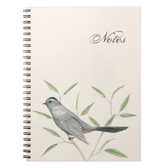 Graues Catbird Customizable Bird Art Notebook Notizblock (Vorderseite)