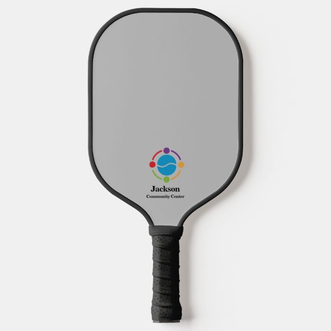 Graues Community Center oder Firmenlogo Pickleball Schläger (Vorderseite)