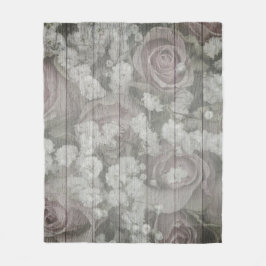 Graues Country-Design Fleecedecke