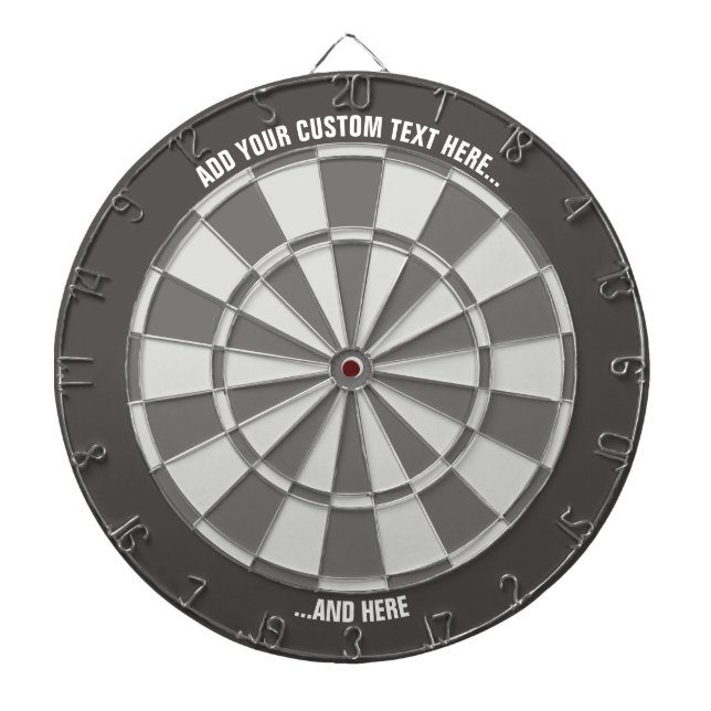 Graues Dartboard mit benutzerdefiniertem Text Dartscheibe (vorne)